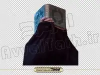 فایل png دوربری شده زن با چادر مشکی و قرآن بر سر گرفته