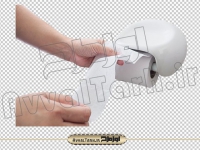 دانلود فایل تصویر دوربری شده دست و دستمال توالت