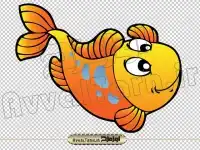 دانلود vector تصویر کارتونی ماهی نارنجی