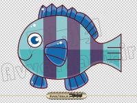 دانلود vector تصویر کارتونی ماهی راه راه