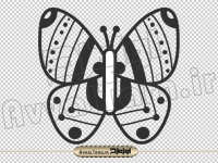 دانلود فایل png سیاه و سفید پروانه