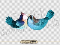 دانلود فایل png دوربری شده دو پرنده آبی رنگ