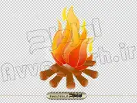 فایل png شعله آتش و چوب
