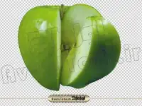 دانلود فایل دوربری شده سیب سبز قاچ خورده