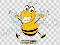 فایل png وکتور کارتونی زنبور خوشحال