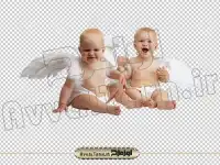 دانلود فایل png تصویر دوربری شده دو کودک با بال فرشته