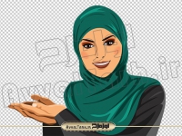 تصویر png دوربری شده خانم با روسری عربی