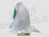 تصویر دوربری شده خانم با چادر سفید