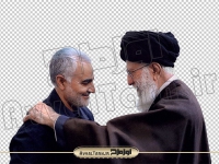 تصویر با کیفیت دوربری شده مقام معظم رهبری و سردار شهید سلیمانی