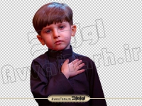 دوربری تصویر کودک پسر در حال سینه زنی برای امام حسین