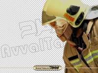 تصویر png دوربری شده آتش نشان با ماسک و کلاه