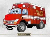 تصویر png دوربری کاریکاتوری خودروی آتش نشانی