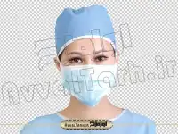 دوربری تصویر پزشک با ماسک سه لایه