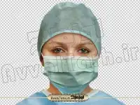 دوربری تصویر خانم پرستار با ماسک جراحی