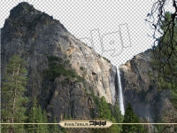 دوربری تصویر کوهستان و آبشار