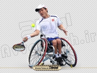 تصویر دوربری شده ورزشکار معلول با ویلچر