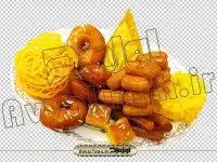 تصویر دوربری شده شیرینی های افطار