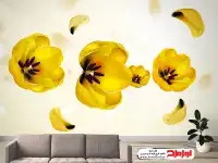 طرح کاغذ دیواری گل زرد