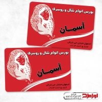 طرح لایه باز کارت ویزیت بورس شال و روسری