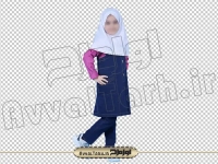 فایل PNG دختر دبستانی با فرم مدرسه
