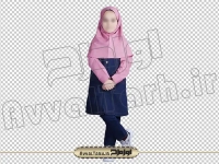 تصویر با کیفیت دختر بچه با فرم مدرسه