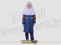 فایل لایه باز دختر دبستانی ایستاده