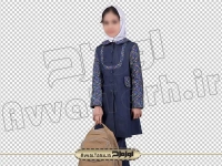 دوربری تصویر دختر دانش آموز با فرم و کیف مدرسه