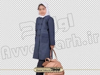 تصویر با کیفیت دختر دانش آموز با فرم و کوله پشتی