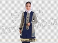 دوربری تصویر دانش آموز دختر با روپوش مدرسه