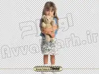 دوربری تصویر دختر با عروسک خرس